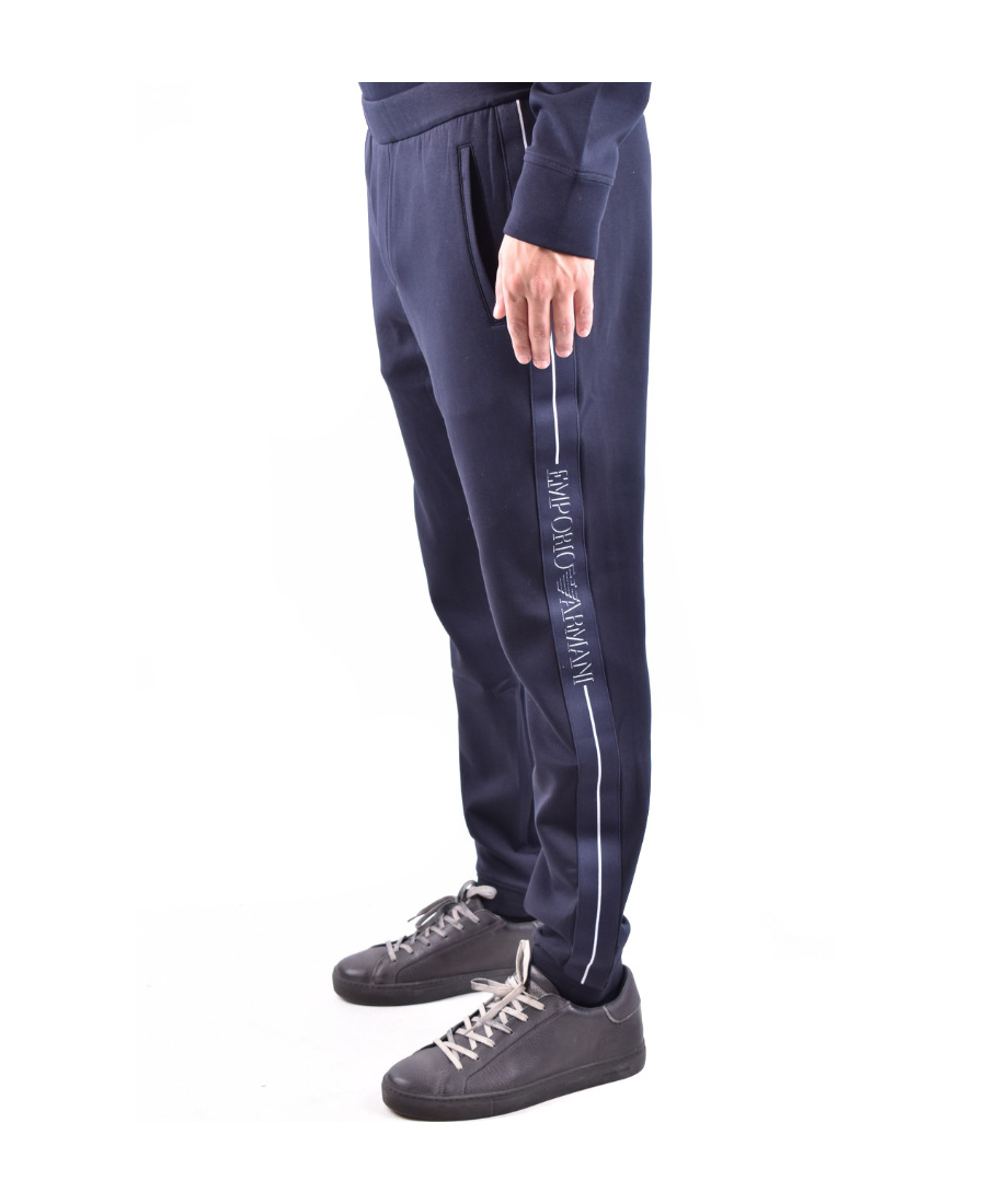 Emporio Armani Logo-tape Track Pants In Black