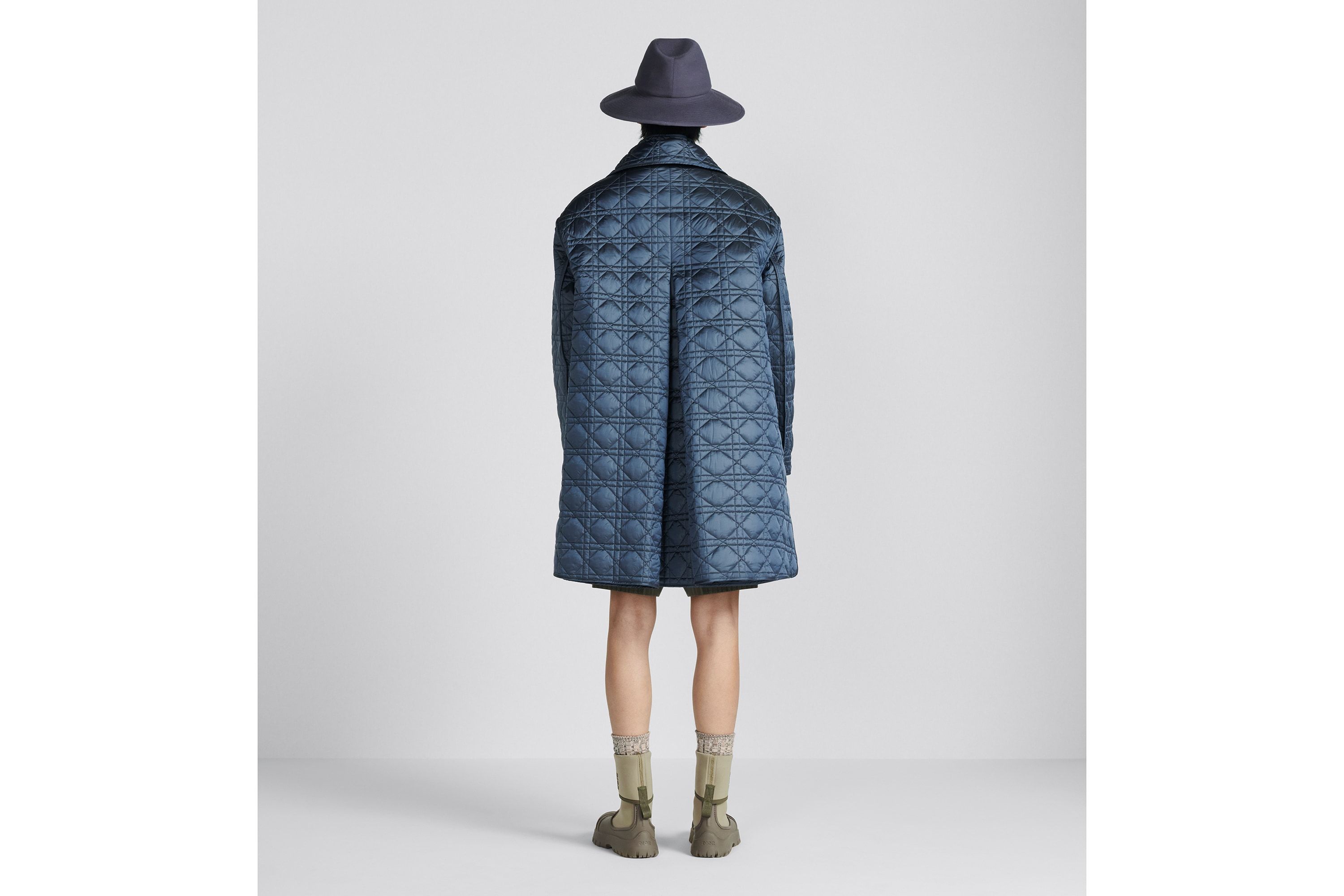 Dior Logo Coat In Blue
