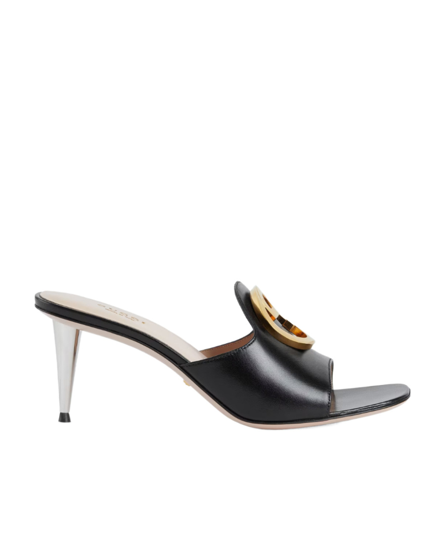 Gucci Blondie Open-toe Mules In Black