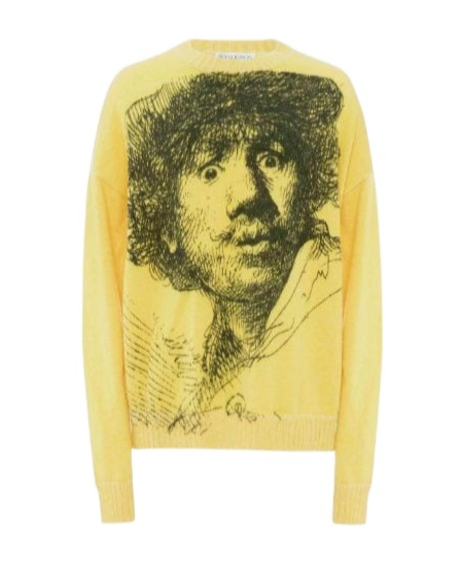 Jw Anderson Rembrandt Crew Neck Jumper In Yellow