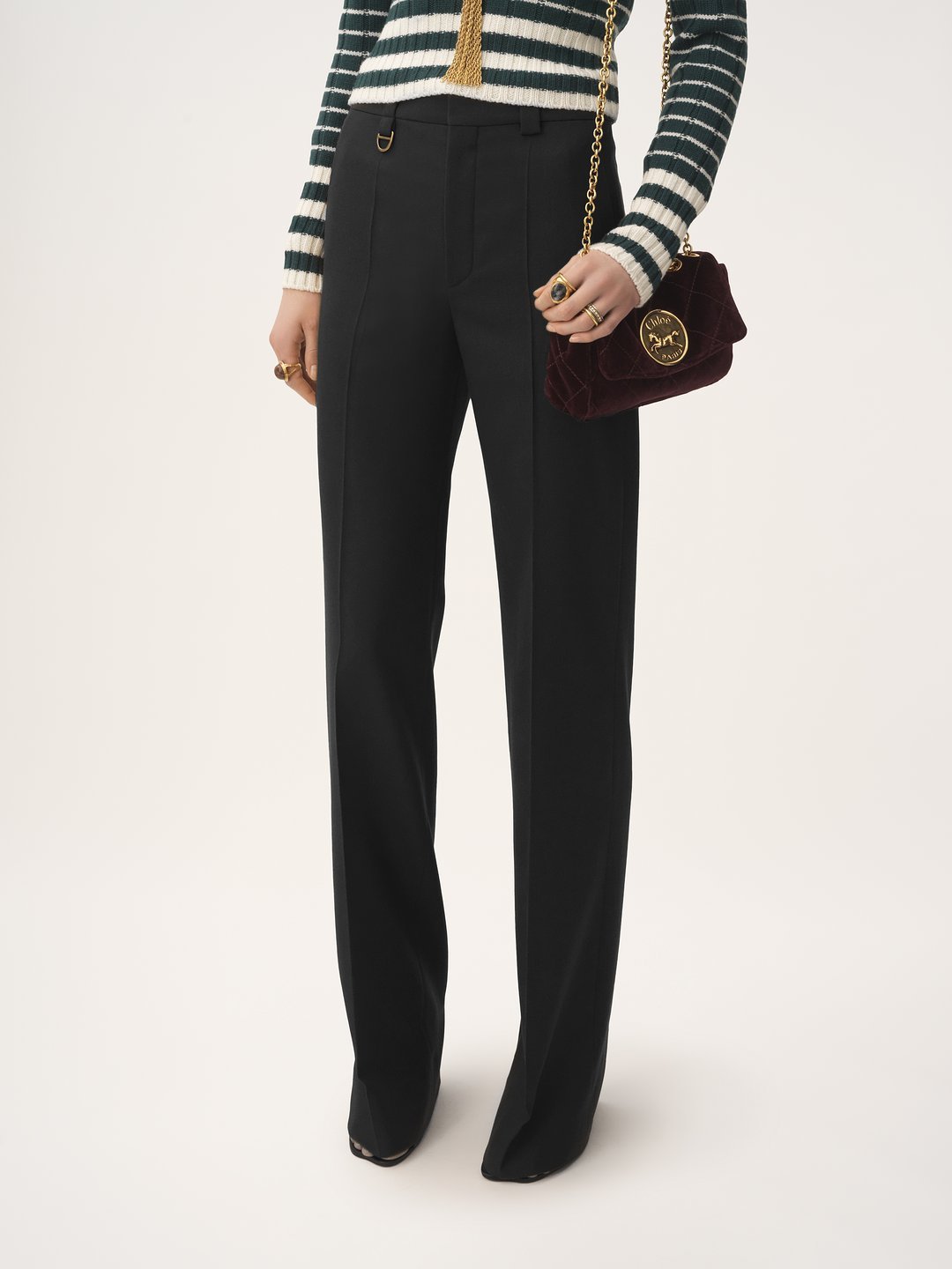 Chloé Chloe Straight-leg Wool Trousers In Black