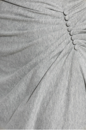 Dries Van Noten Draped Midi Skirt Side Detail In Gray