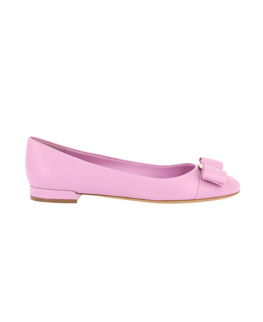 Ferragamo Vara Bow Ballet Flat In Pink