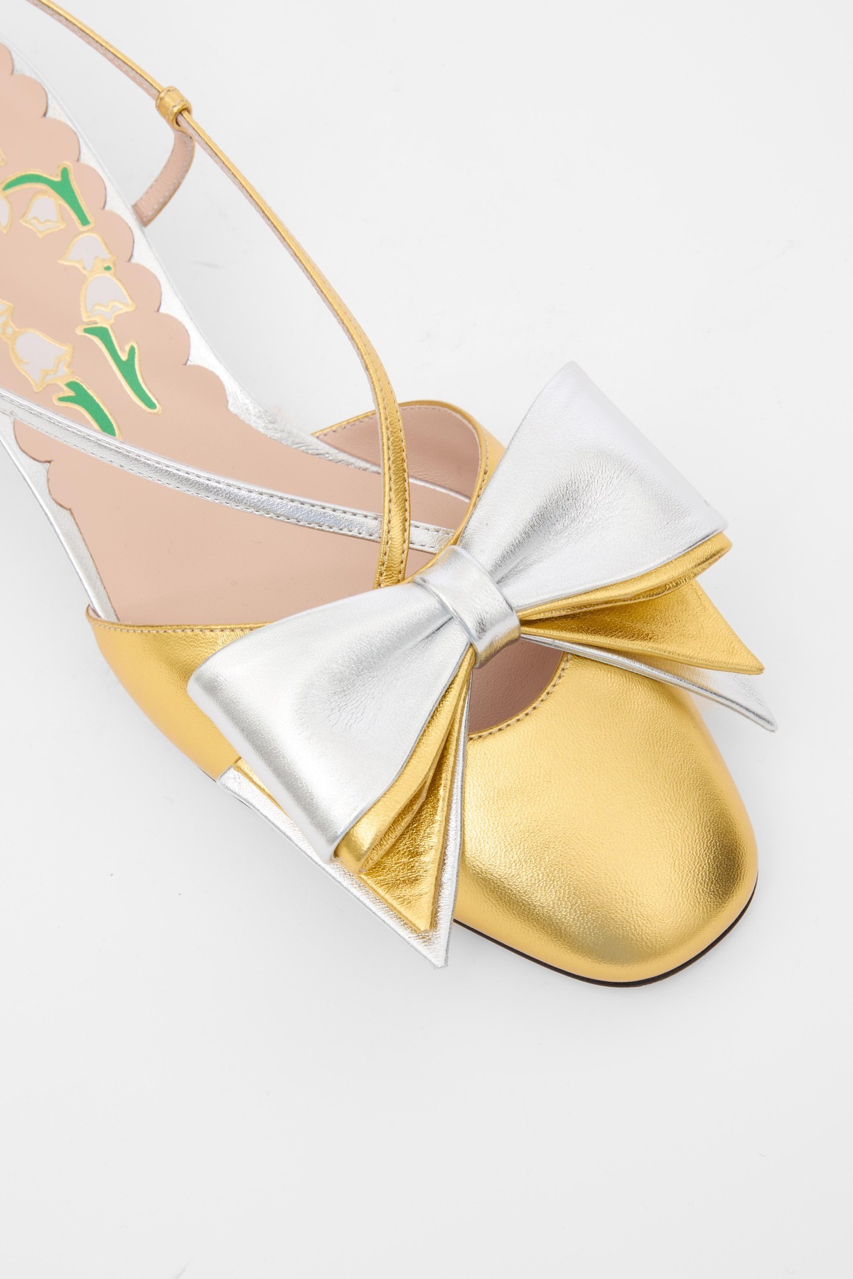 Shop Valentino Bowow Slingback Pumps In Laminated Nappa 45mm In Nude