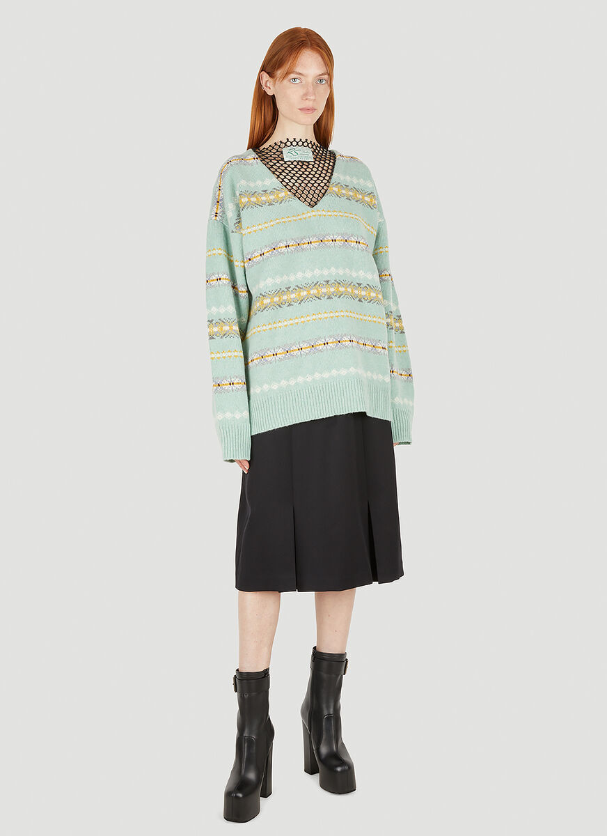 Raf Simons A-line Midi Skirt In Green