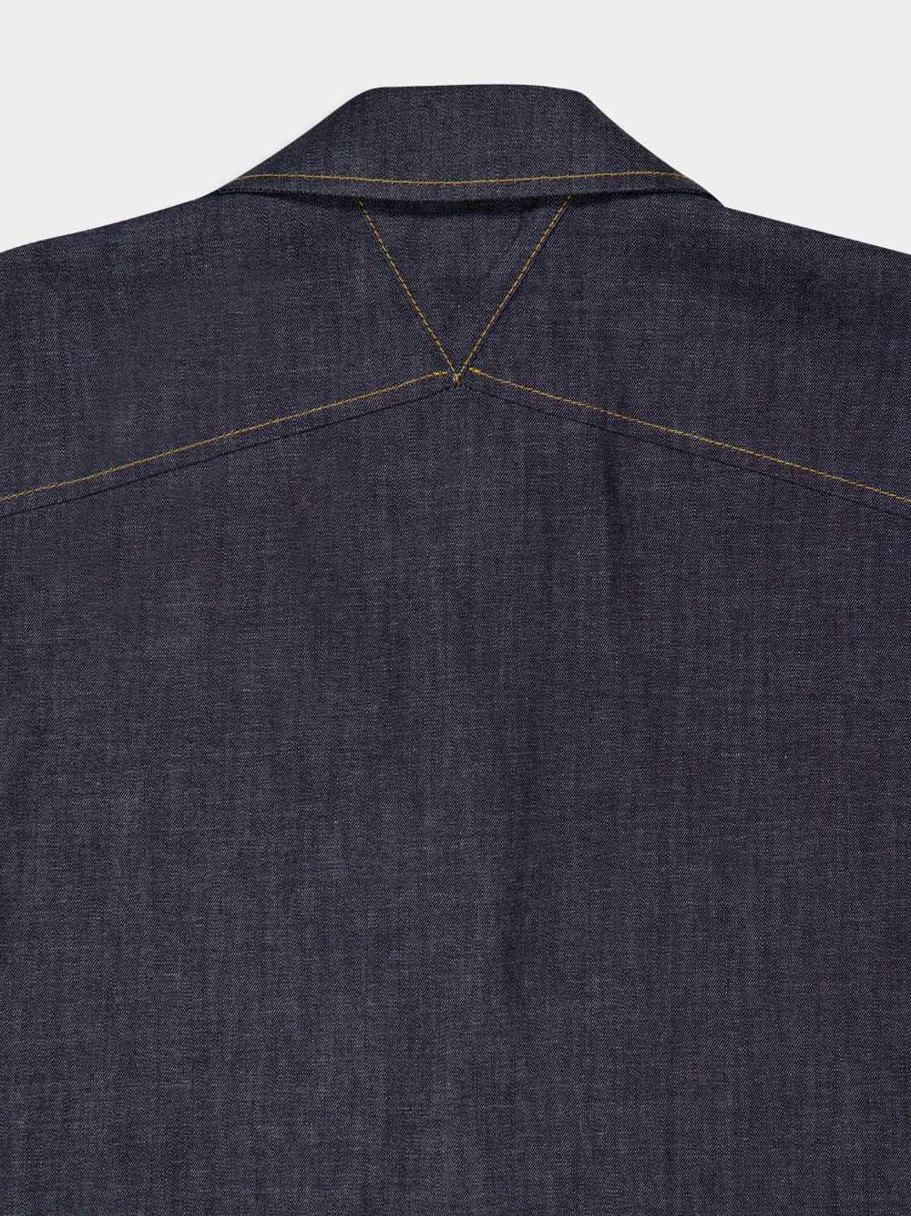 Bottega Veneta Rinsed Indigo Straight Denim Shirt In Blue