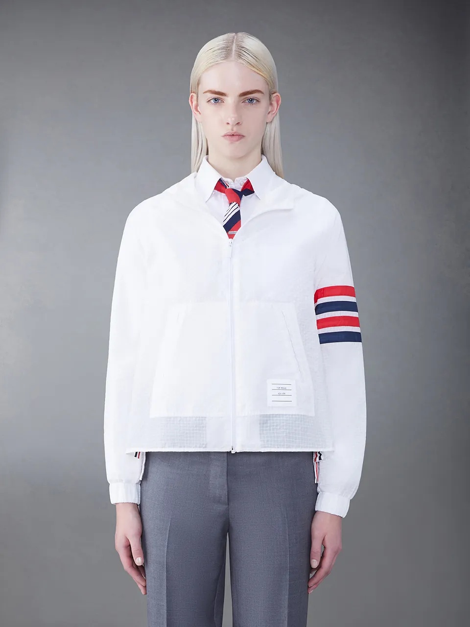 Thom Browne Ultralight Ripstop 4-bar Anorak In White