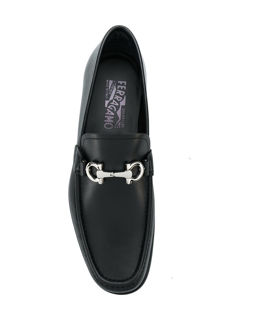 Ferragamo Salvatore Men Dark Brown Leather Grandioso Loafers In Black