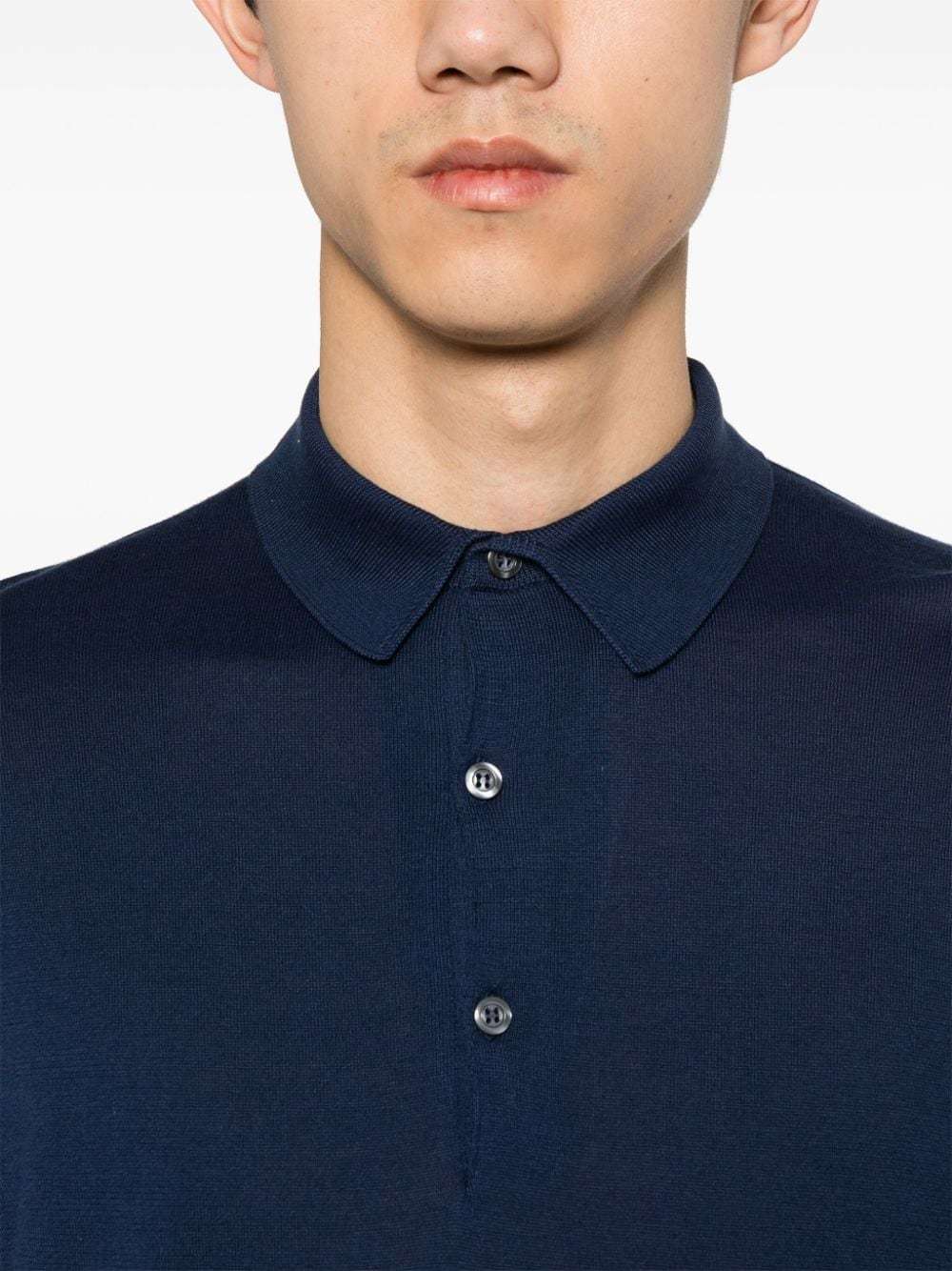 John Smedley Cotton Polo Shirt In Blue