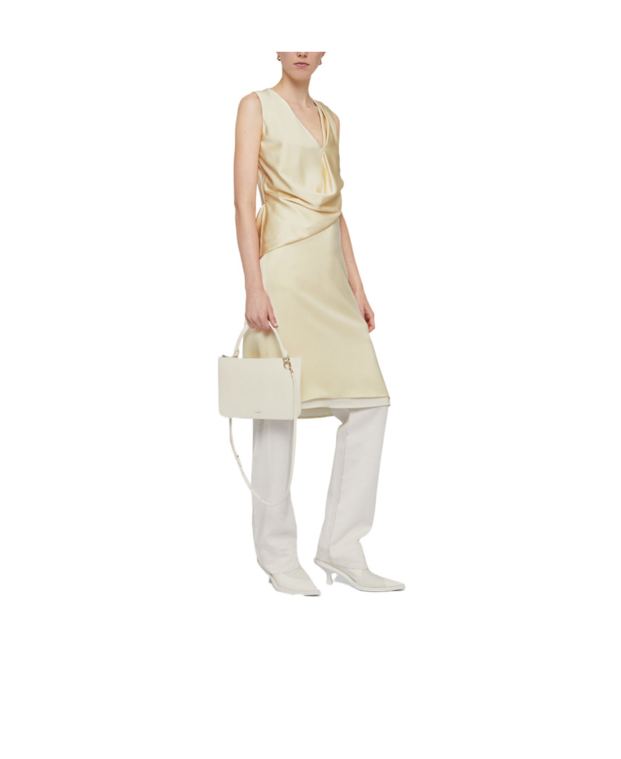 Jil Sander Small Leather Shoulder Bag In Nude