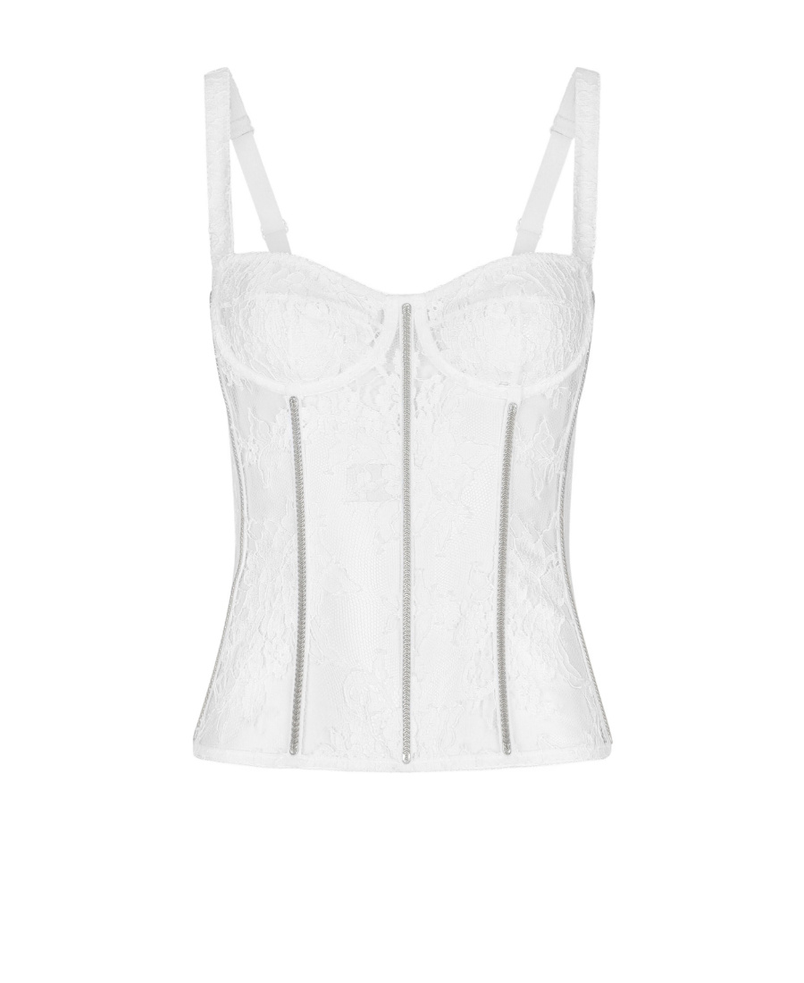 DOLCE & GABBANA LACE BUSTIER-STYLE BODYSUIT 