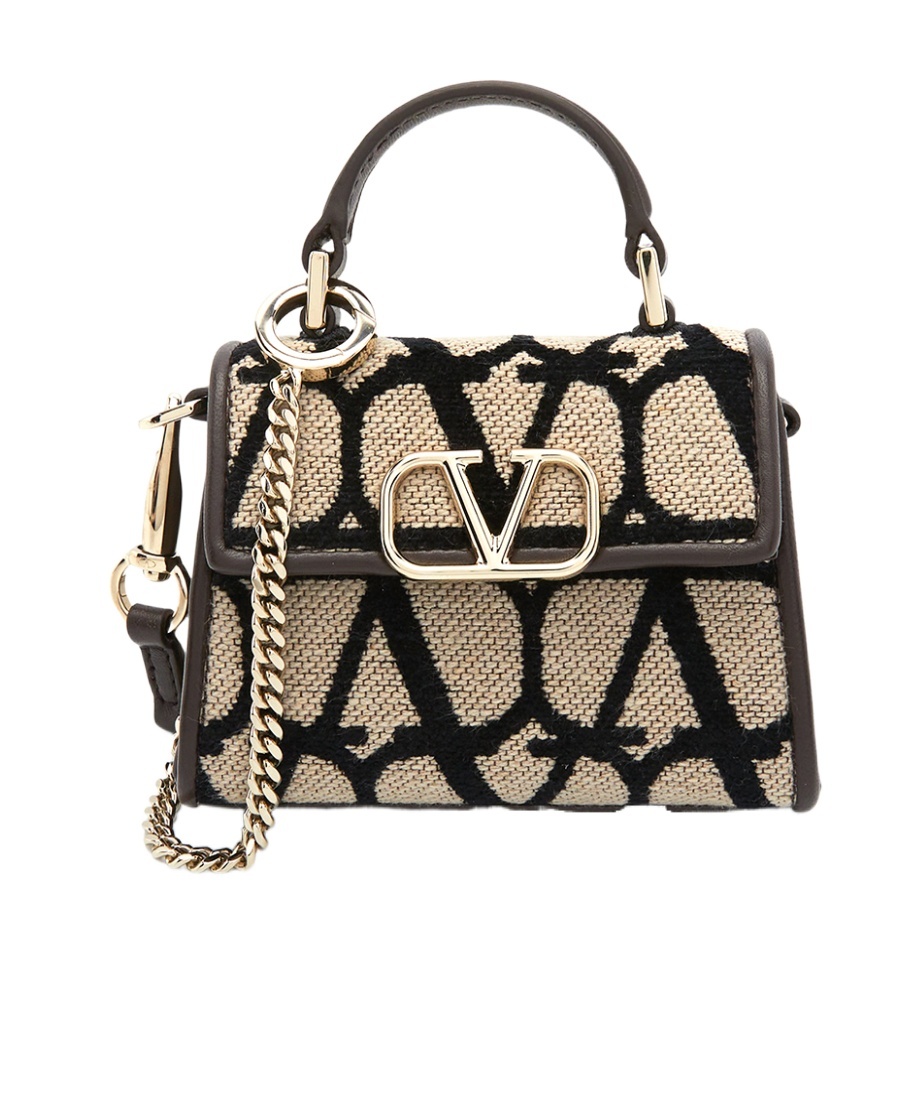 Valentino Logo Shoulder Bag In Black