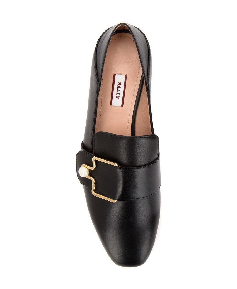 Bally Pearl-embellished Leather Loafers In Black