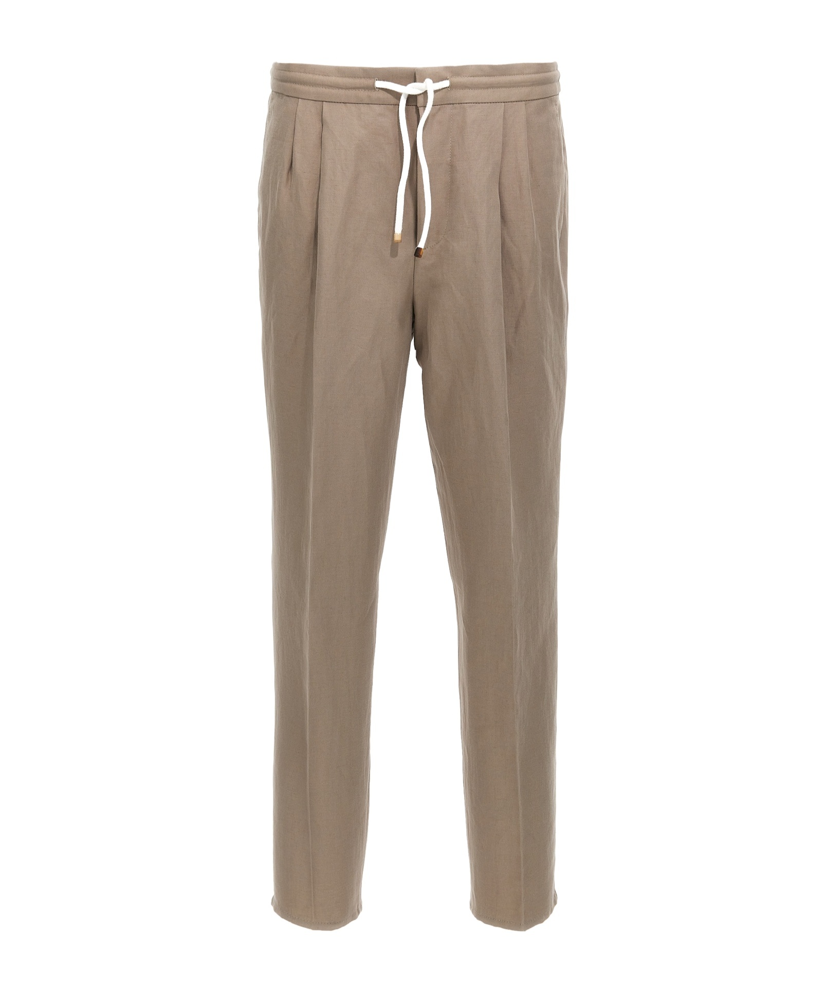 Brunello Cucinelli Trousers Linen Elastic Waistband In Gray