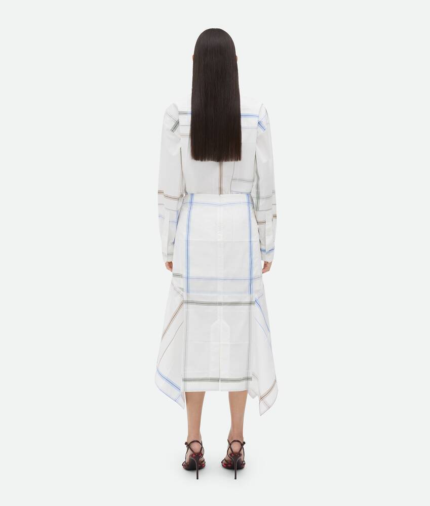 Bottega Veneta Exclusive Checked Cotton Midi Skirt In White