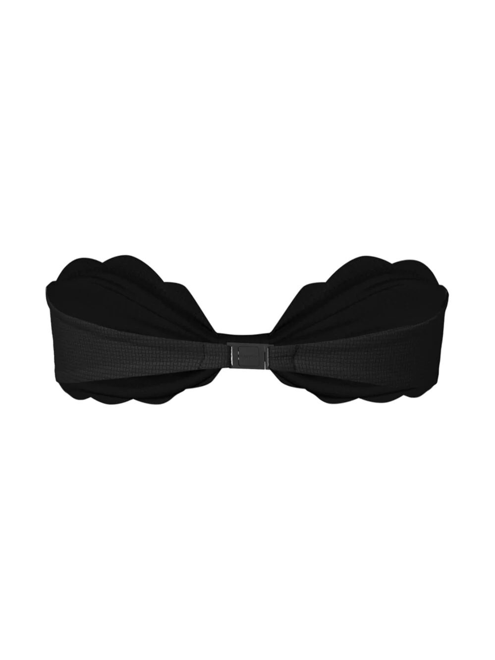 Shop Marysia Antibes Scalloped-edge Bikini Top In Black
