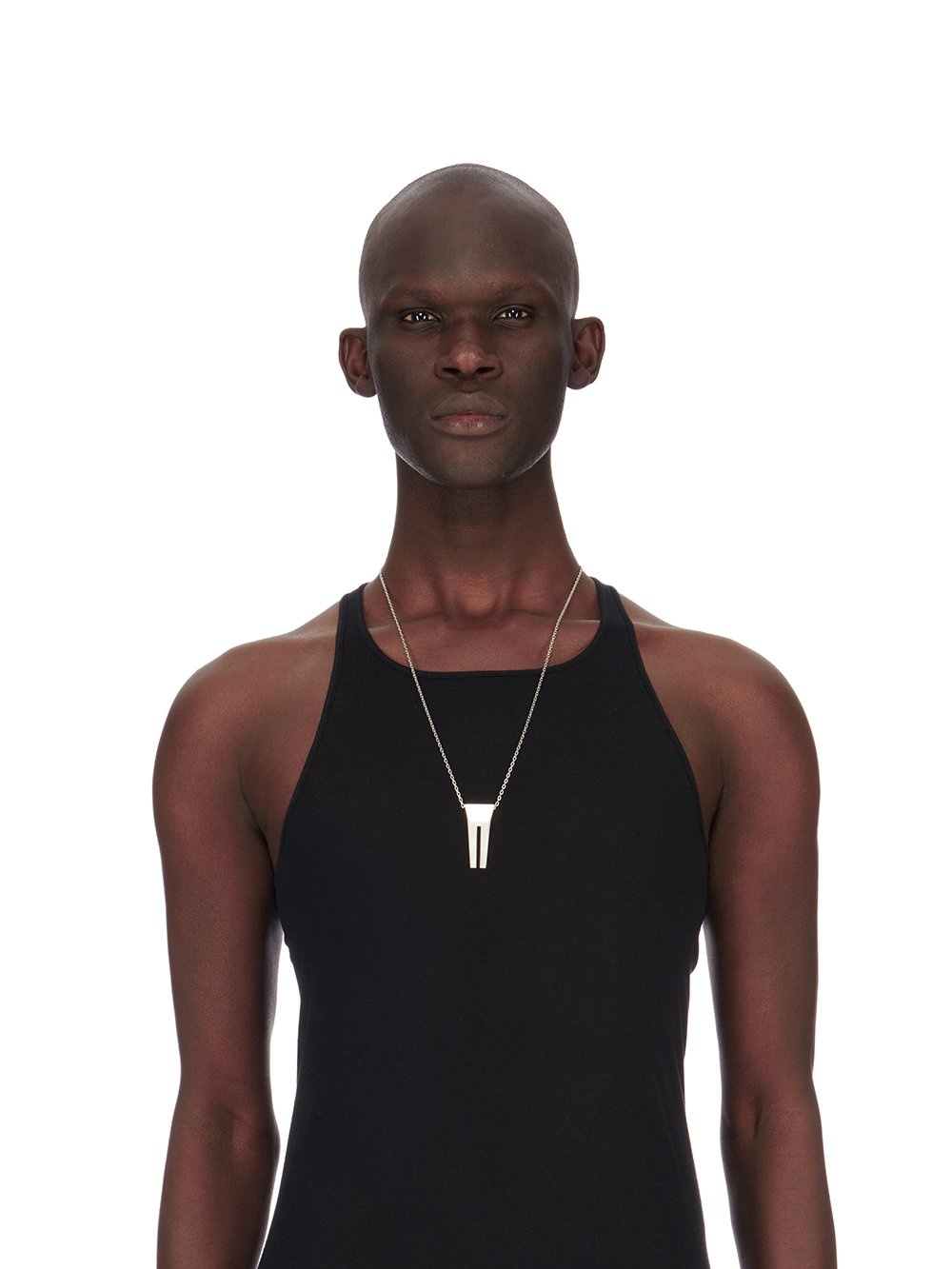Rick Owens Open-trunk Charm Necklace In White