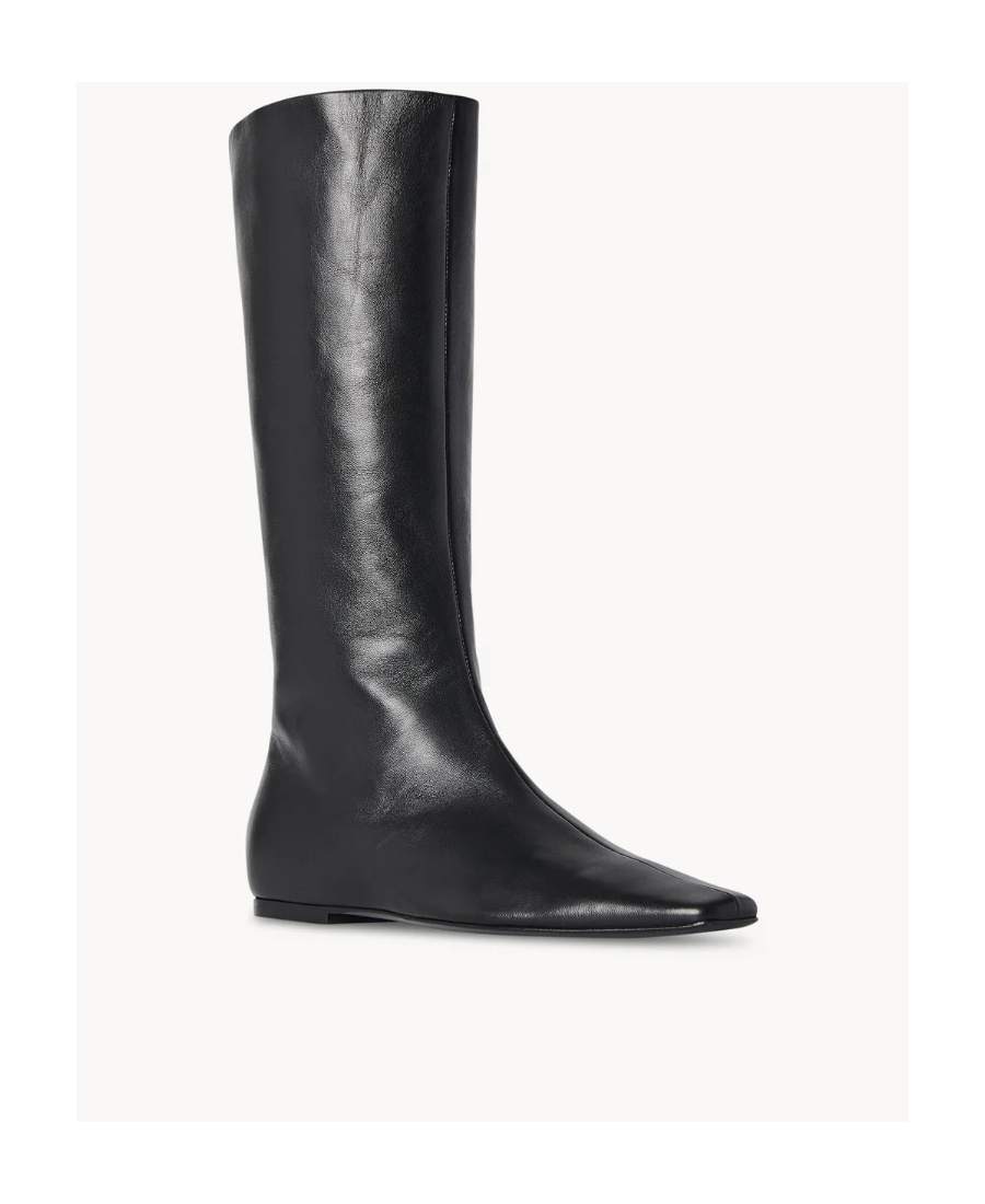 The Row Bette Middle Boot With Square Head In Black
