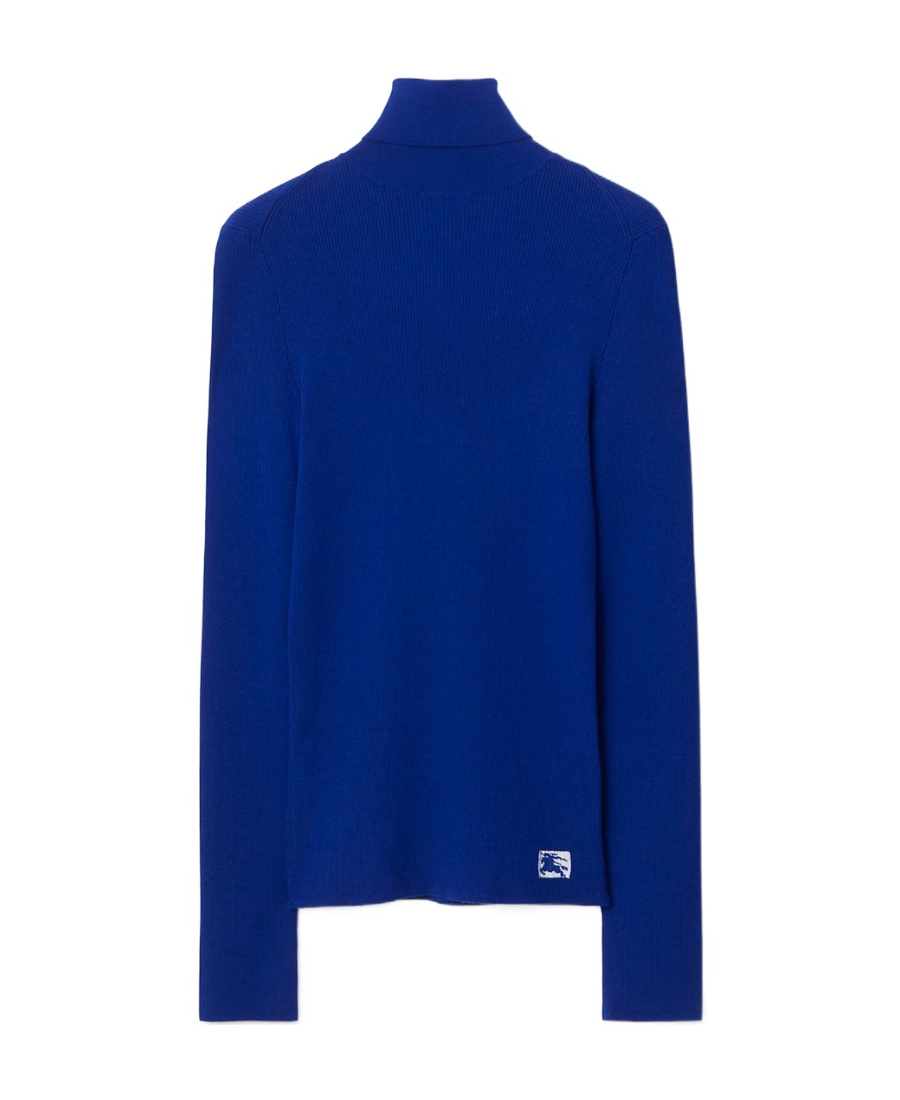 Burberry Equestrian Knight Roll-neck Sweatshirt In Blue
