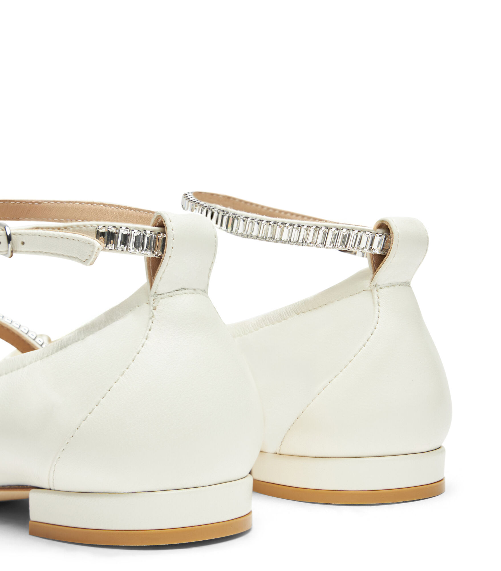 Stuart Weitzman Stefanie Ballet Flats In White