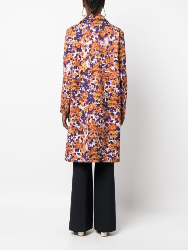 Shop Dries Van Noten Pattern Long-sleeved Coat In Brown