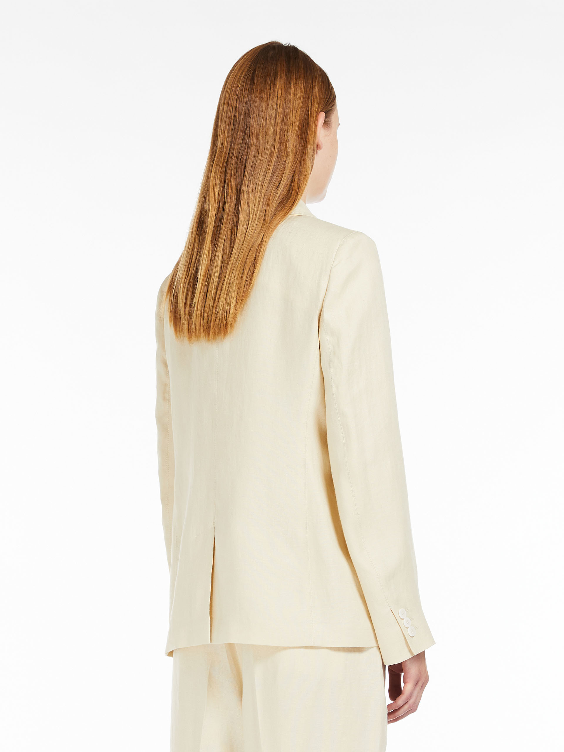 Shop Weekend Max Mara Single-breasted Long-sleeved Blazer In White