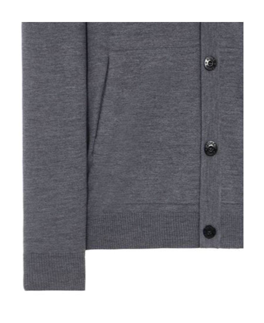 STONE ISLAND LOGO-PATCH BUTTON-UP CARDIGAN