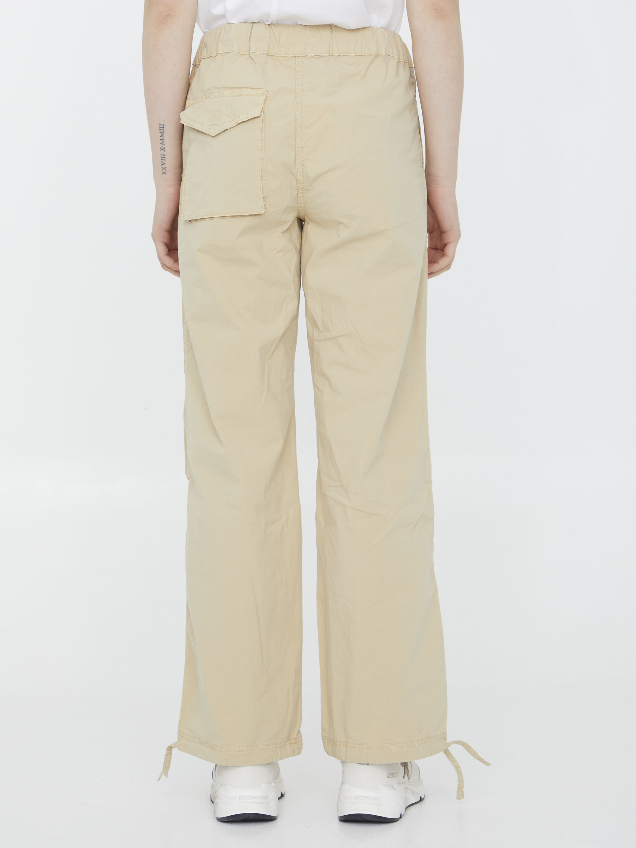 Ganni Drawstring Straight-leg Trousers In Yellow