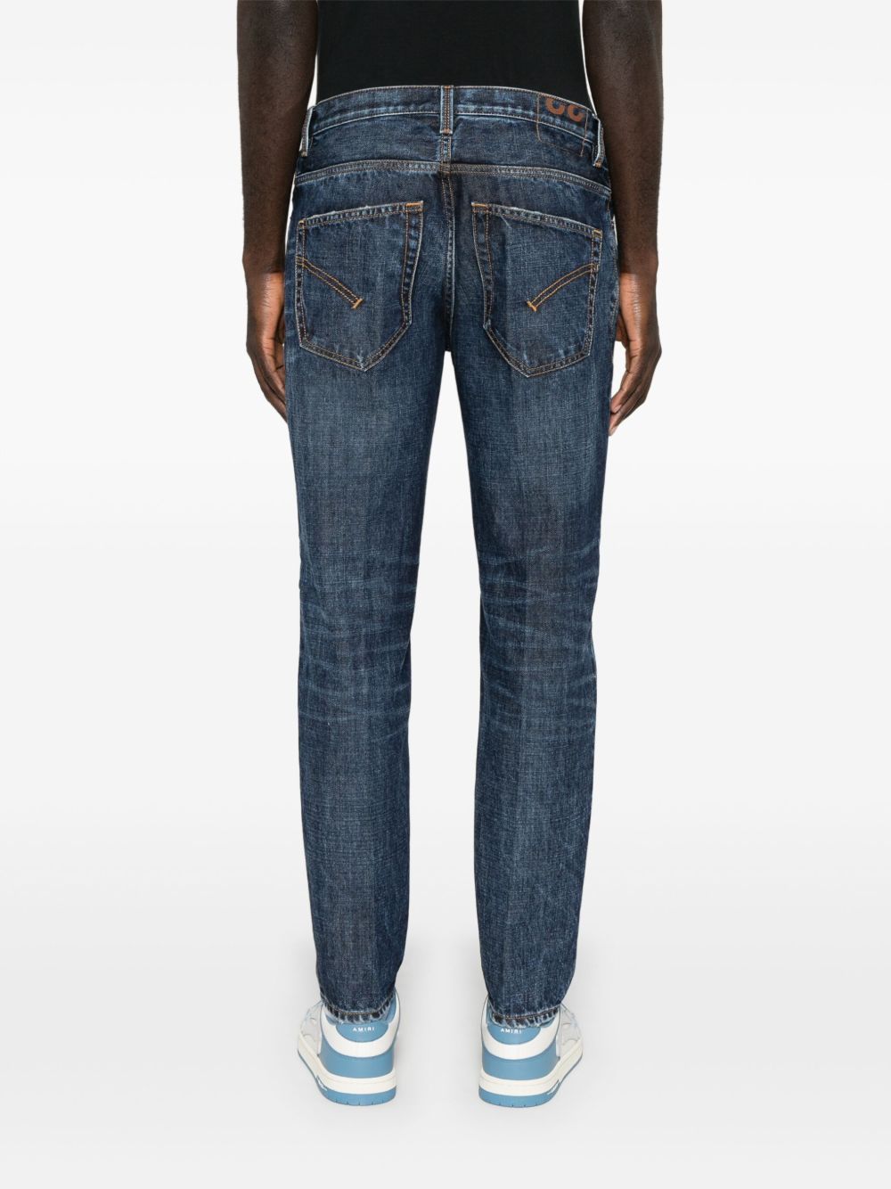 Dondup Distressed Denim Trousers Featuring Whiskering In Blue
