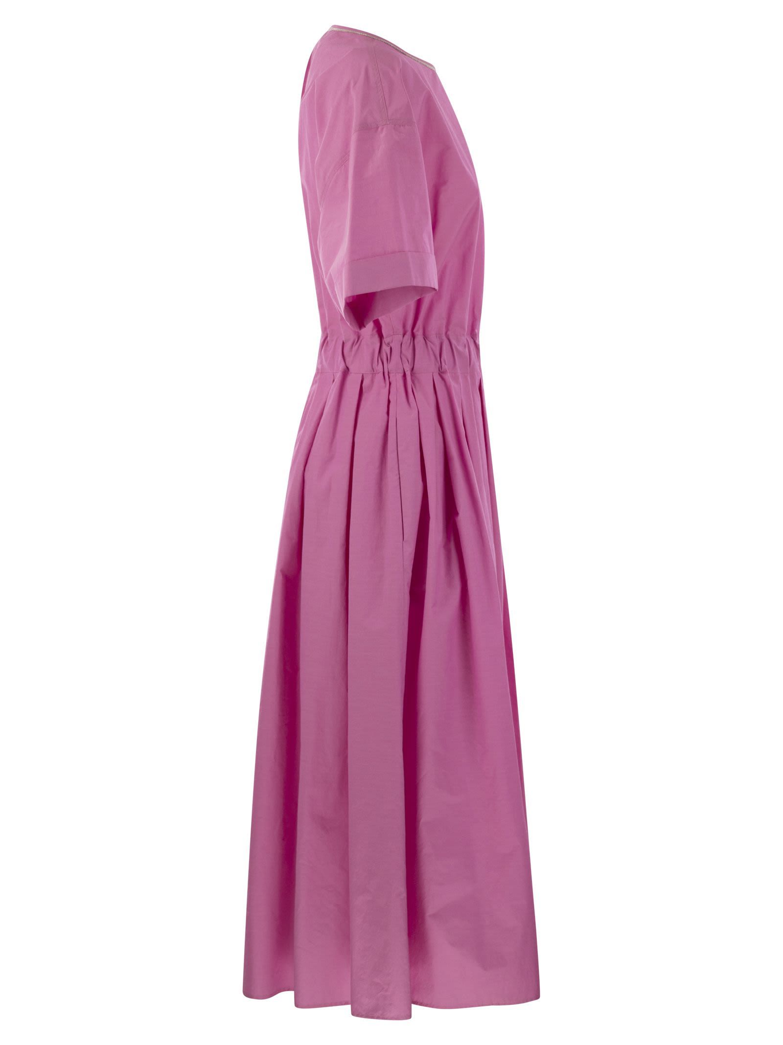 Peserico Women Cotton-blend Dress With Light Stitch In Pink