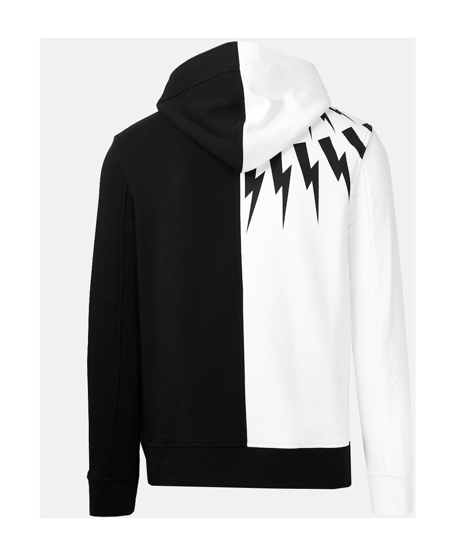 Neil Barrett Hooded Matching Color Sweater In Black