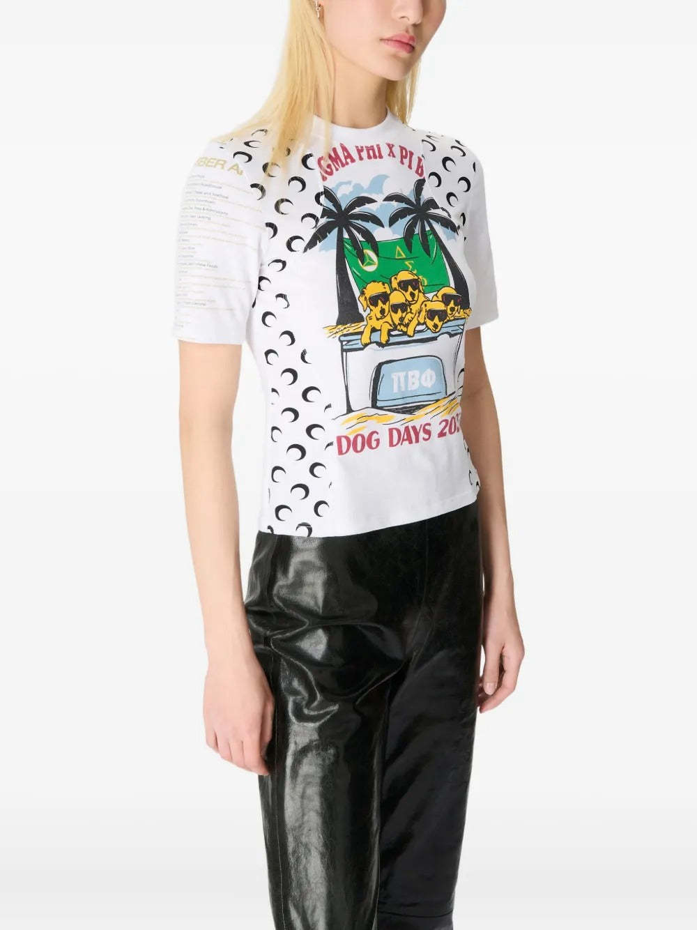 Marine Serre Crescent-moon Graphic T-shirt In Multi