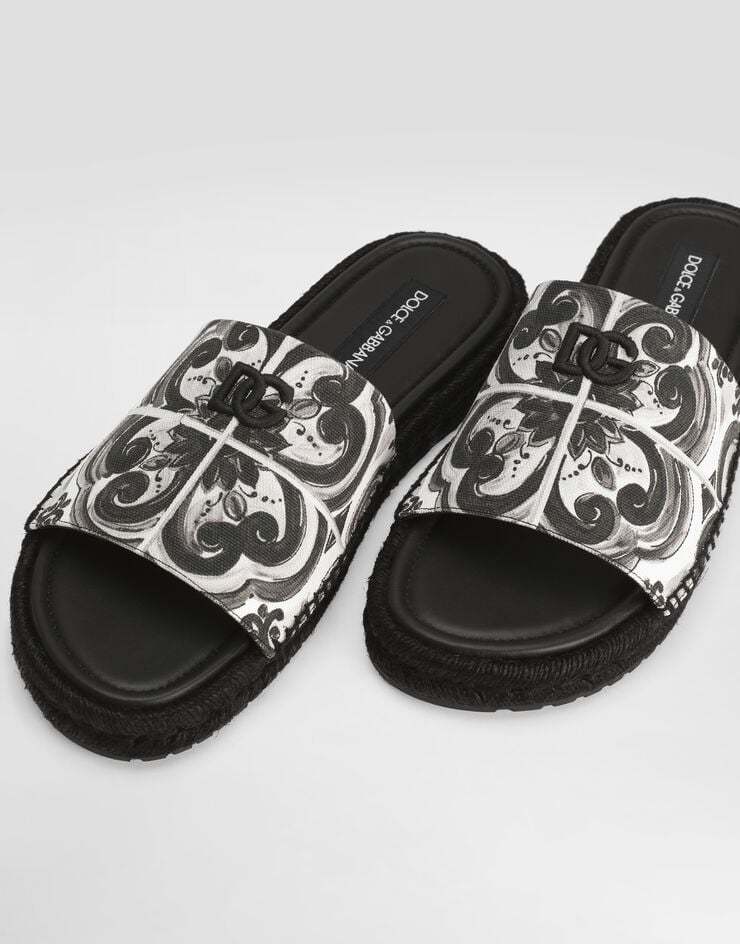Dolce & Gabbana Shell-print Canvas Espadrille Sandal