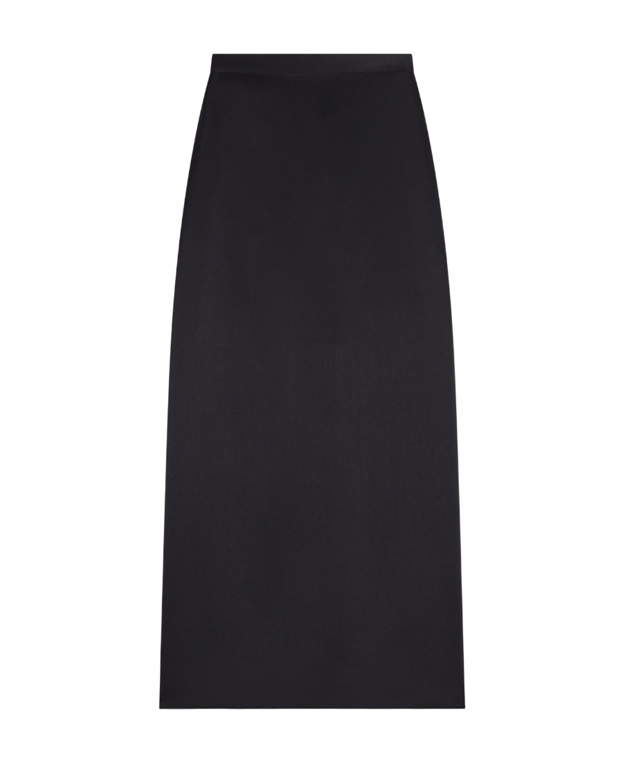 Lanvin Satin Midi Skirt In Black