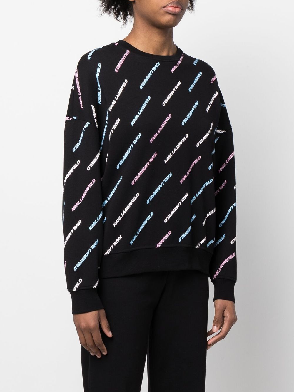 Shop Karl Lagerfeld Logo-print Sweatshirt In Black