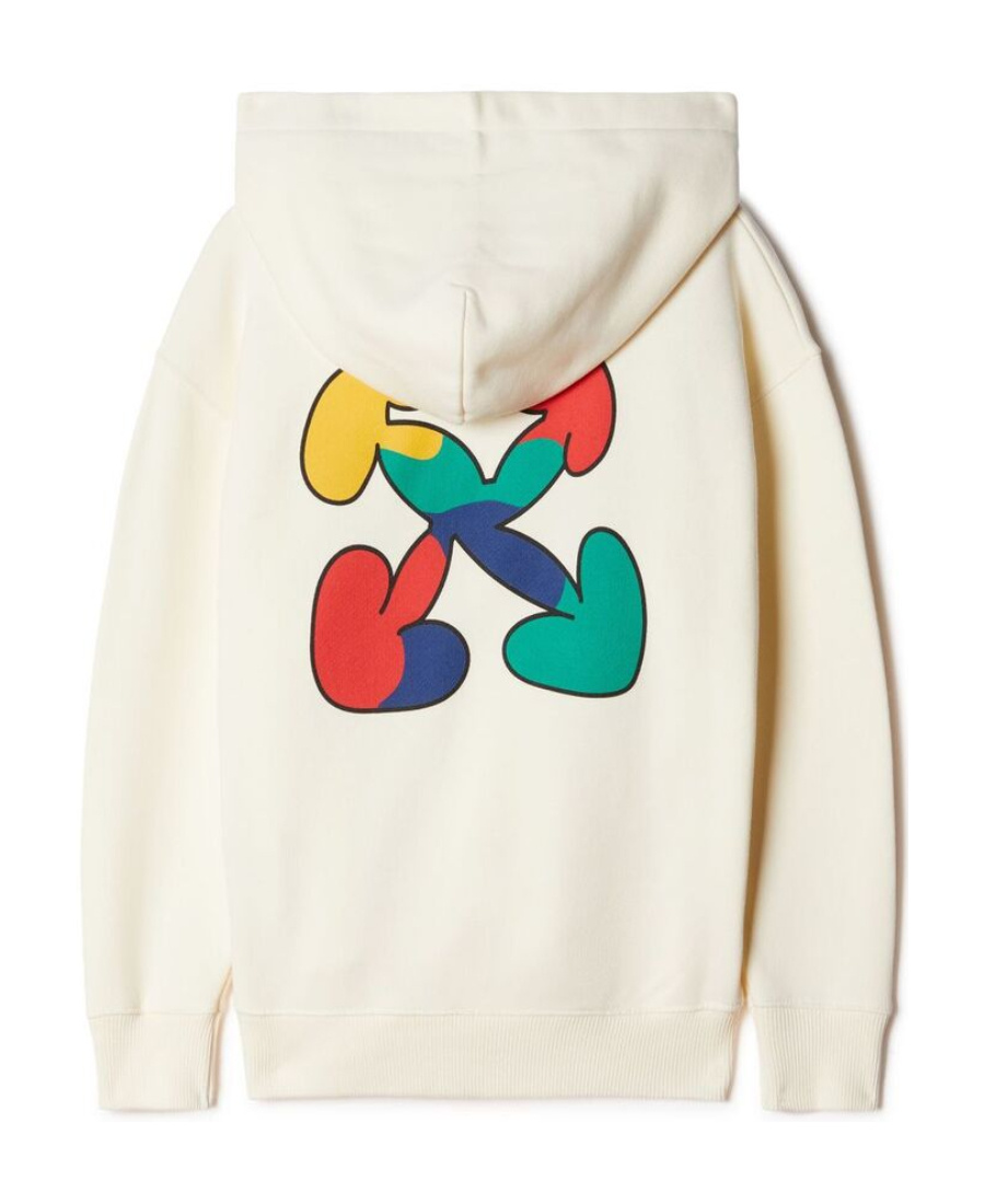 Off-white Arrows Cotton Hoodie In White