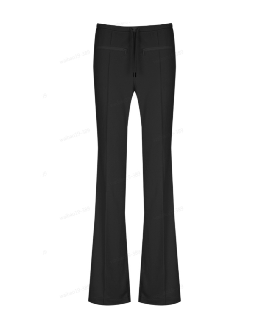 Shop Courrèges Drawstring Bootcut Track Pants In Black