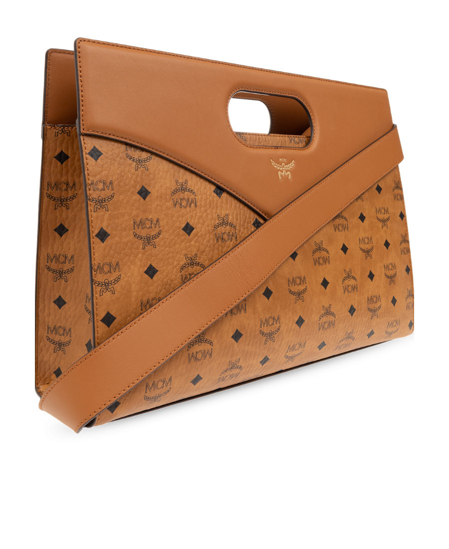 Mcm Logo Shoulder Bag In Brown
