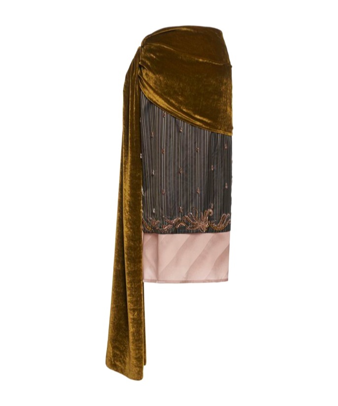 Dries Van Noten Senice Midi Skirt In Brown