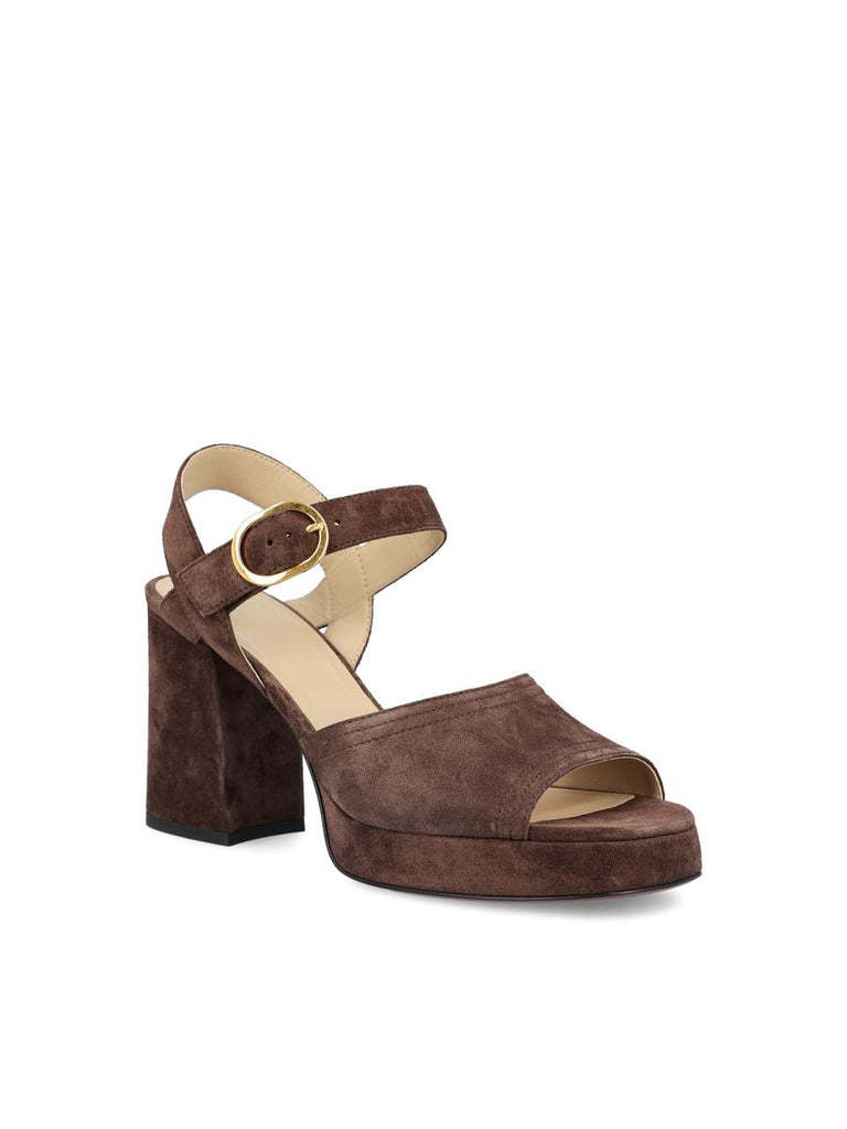 Valentino Fawcette Suede Platform Sandals With 100mm Heel In Brown