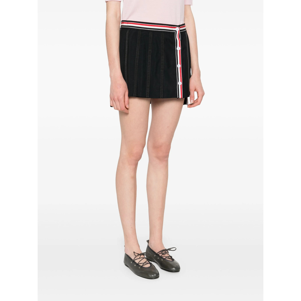 Thom Browne Thom E Women's Ruffled Mini Skirt In Wool Blend In Black