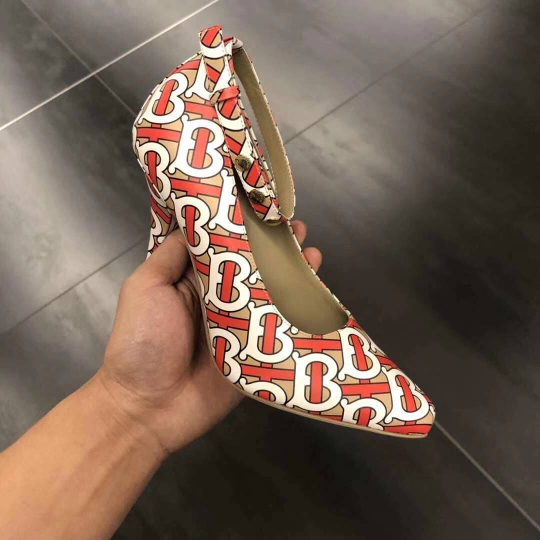 Burberry Tb Monogram Print Pumps In Multicolor