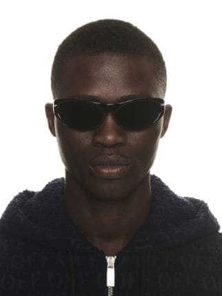 Off-white Napoli Oval-frame Sunglasses In Black