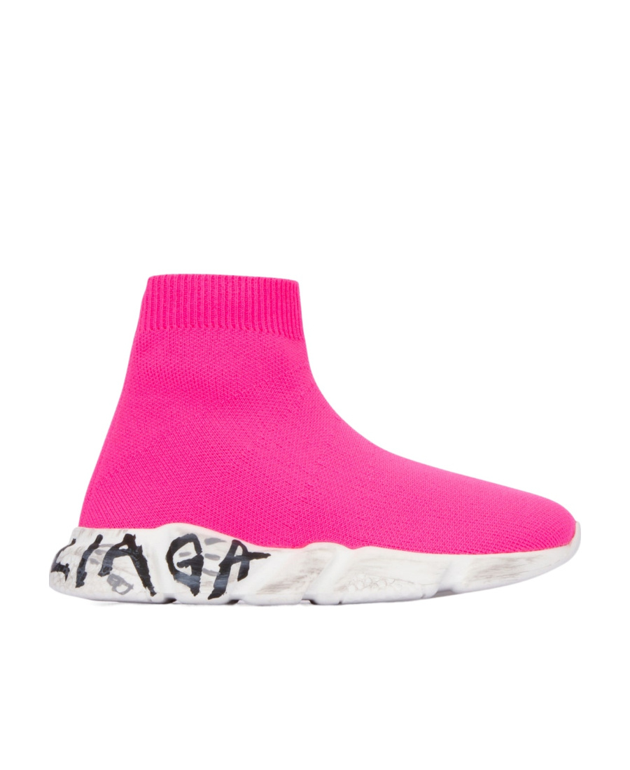 Balenciaga Kids Sole Graffiti Speed Trainers In Pink