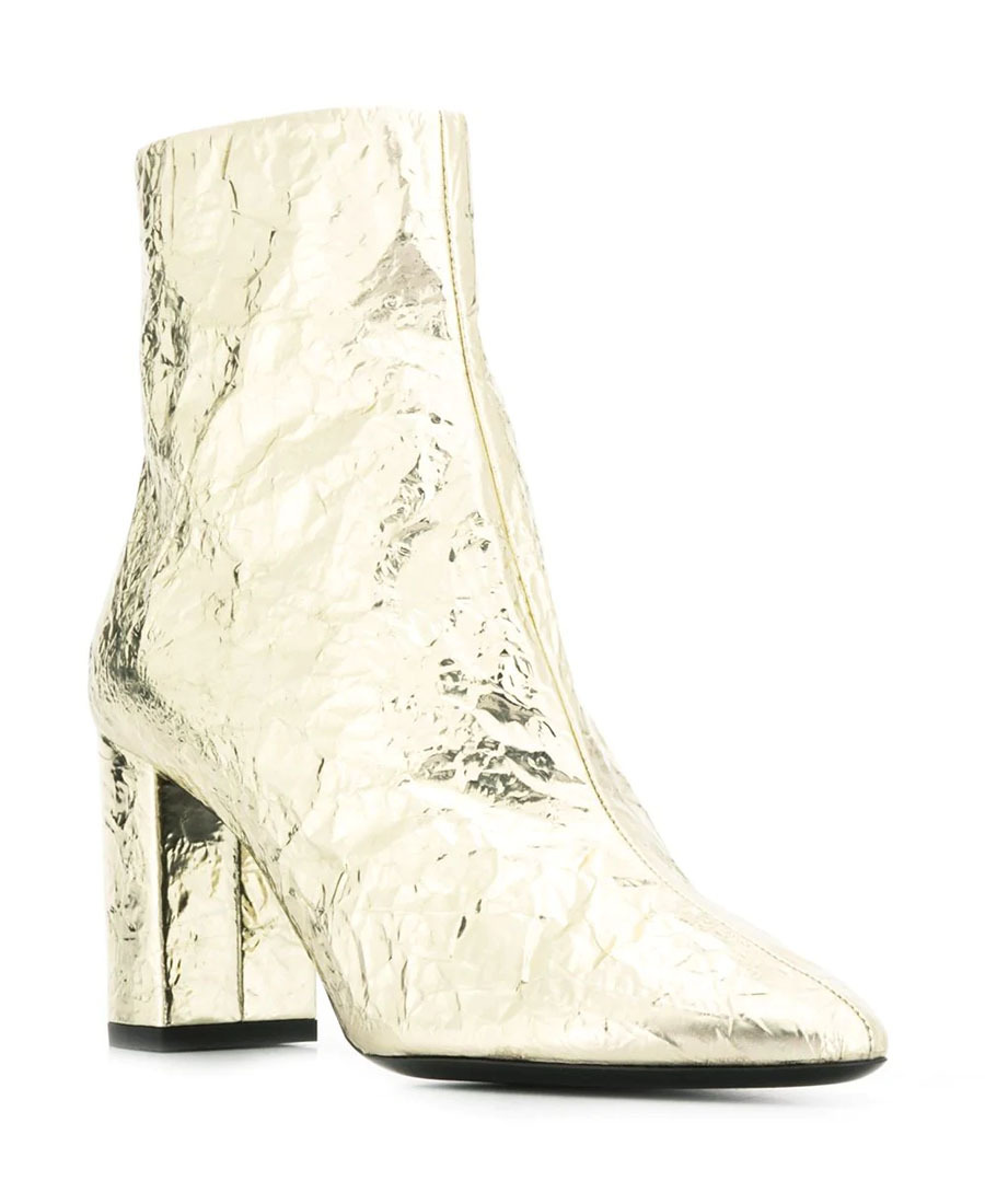 Shop Saint Laurent Lou Ankle Boots In White