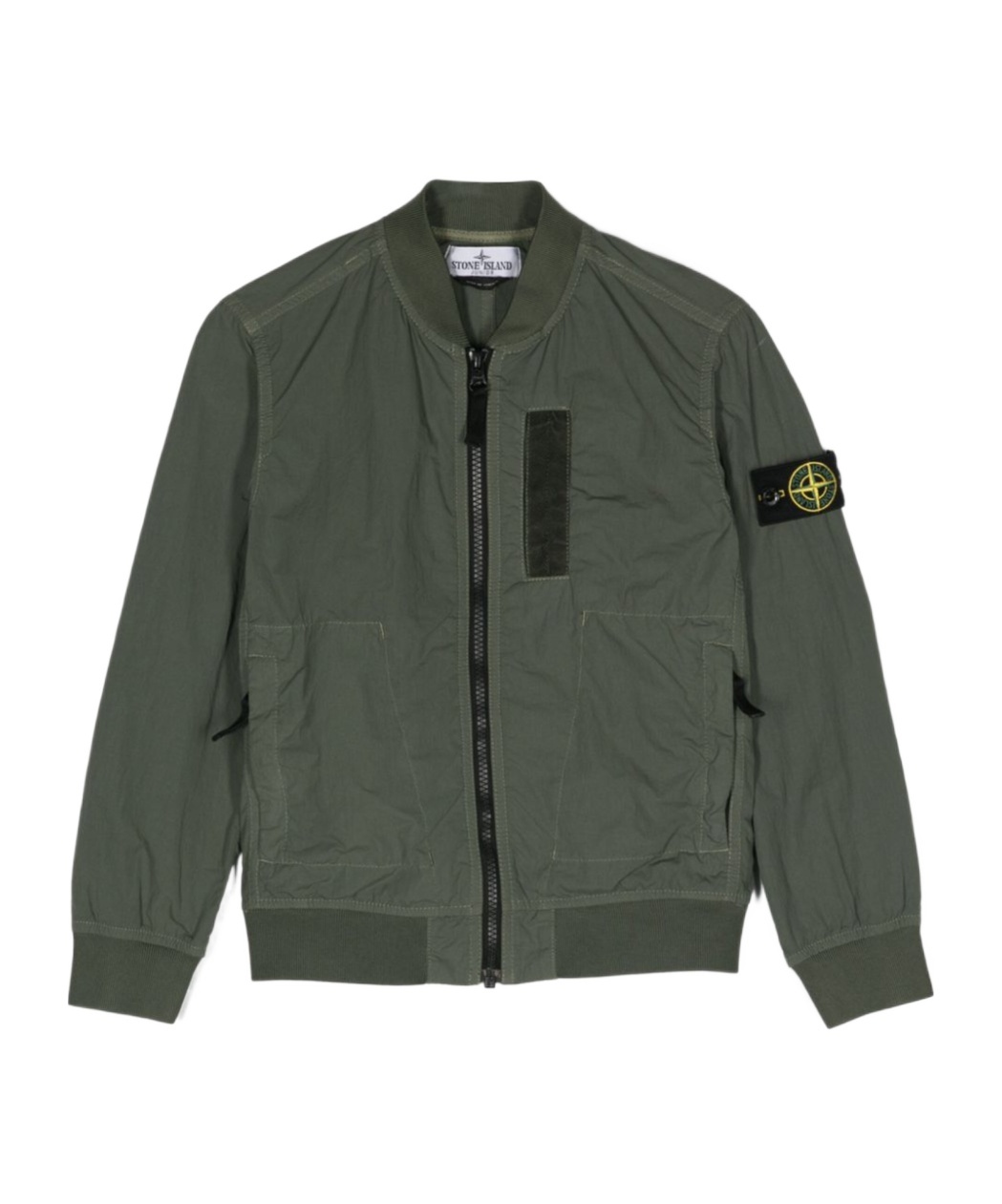 STONE ISLAND STONE ISLAND JUNIOR COMPASS-BADGE ZIP-UP BOMBER JACKET