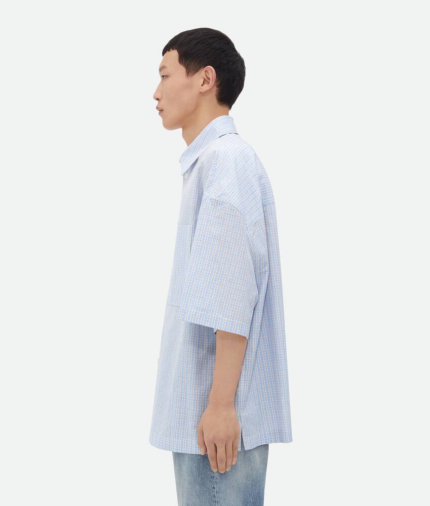 Bottega Veneta Cotton Linen Check Overshirt In White