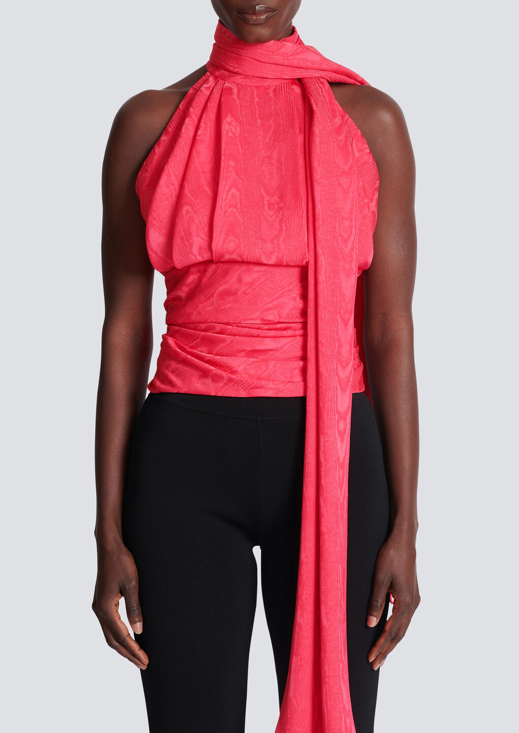 Balmain Draped Sleeveless Blouse In Pink