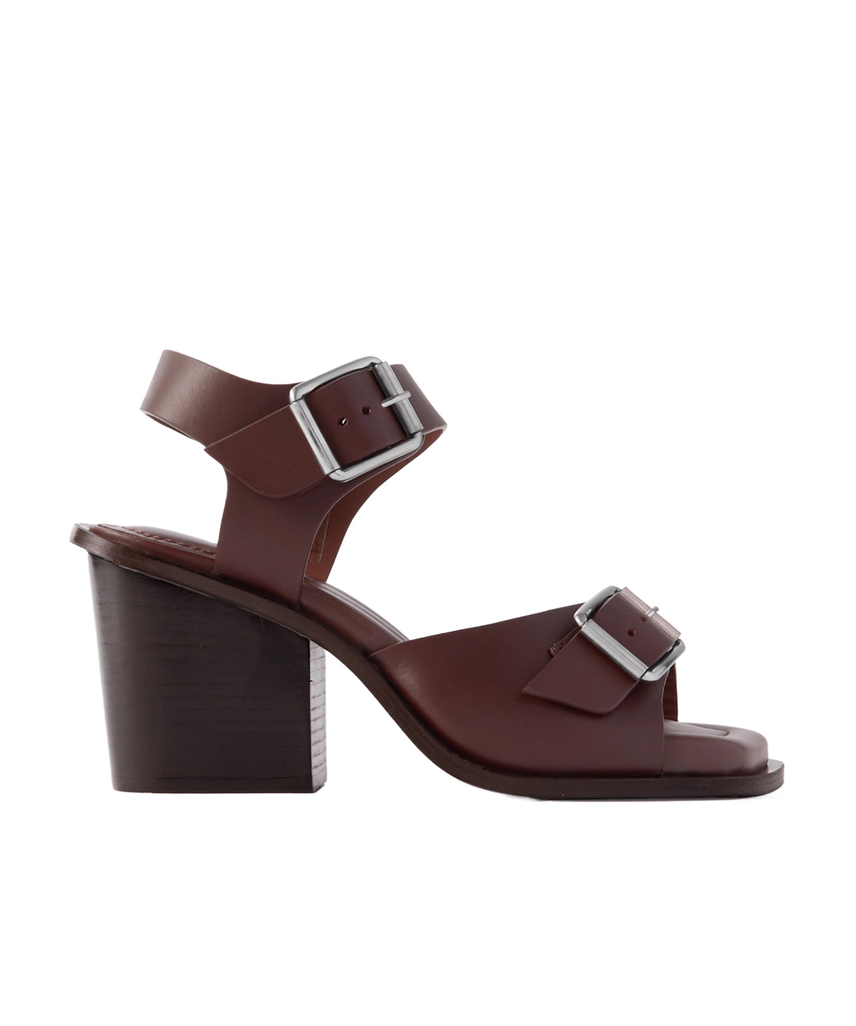 Lemaire Woman Sandals Chocolate Brown Size 10 Cow Leather In Black