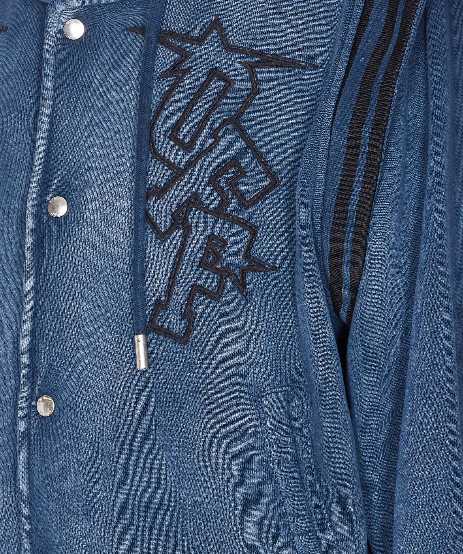 Off-white Hooded Sweater With Drawstring And Pockets In Blue